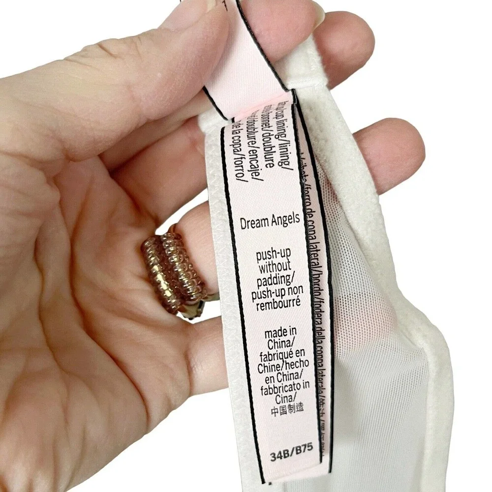 Victorias Secret Push Up Without Padding Bra Lace Underwired Sheer - Picture 7 of 8